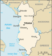 Karta över Albanien